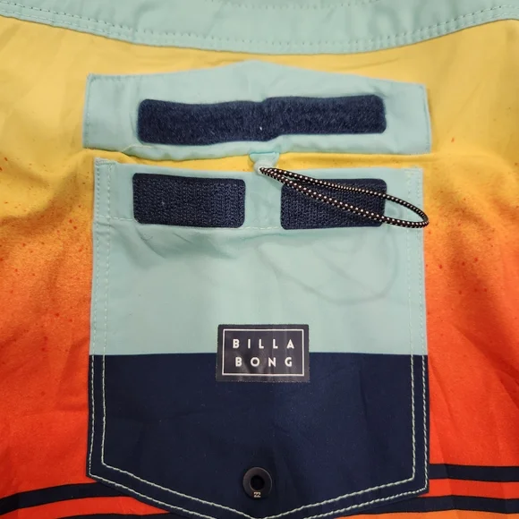 Billabong Platinum X Fifty 50 Boardshorts Size 34 Mens Trunks Surf Blue Orange - Picture 3 of 11